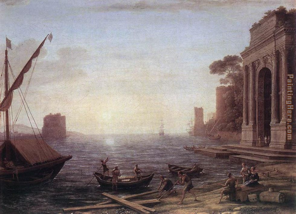 A Seaport at Sunrise painting - Claude Lorrain A Seaport at Sunrise art painting
